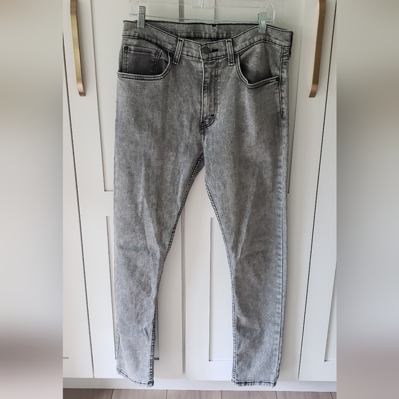 Levis 514 Straight Fit Jeans Mens 36 Black Charcoal Wash Athletic Fit Casual - Picture 1 of 4